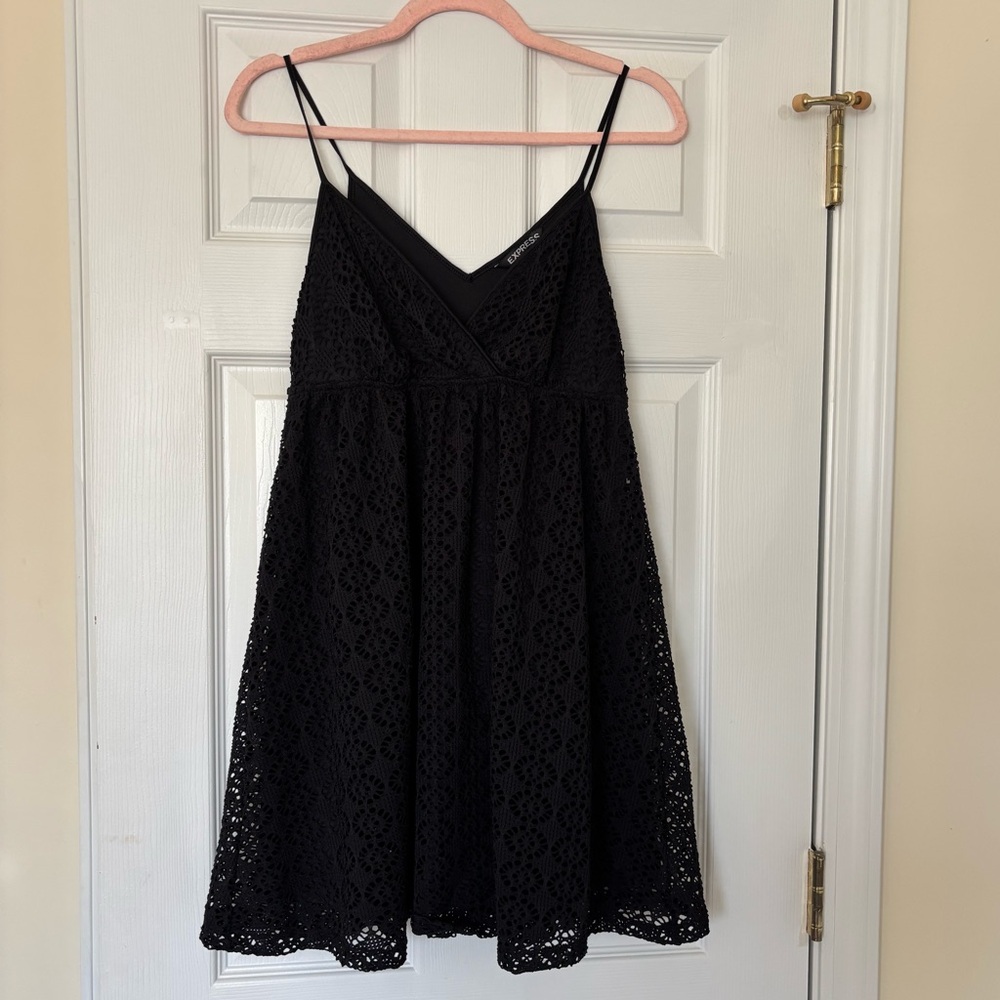 S Black Crochet Express Mini Dress | Great Condition